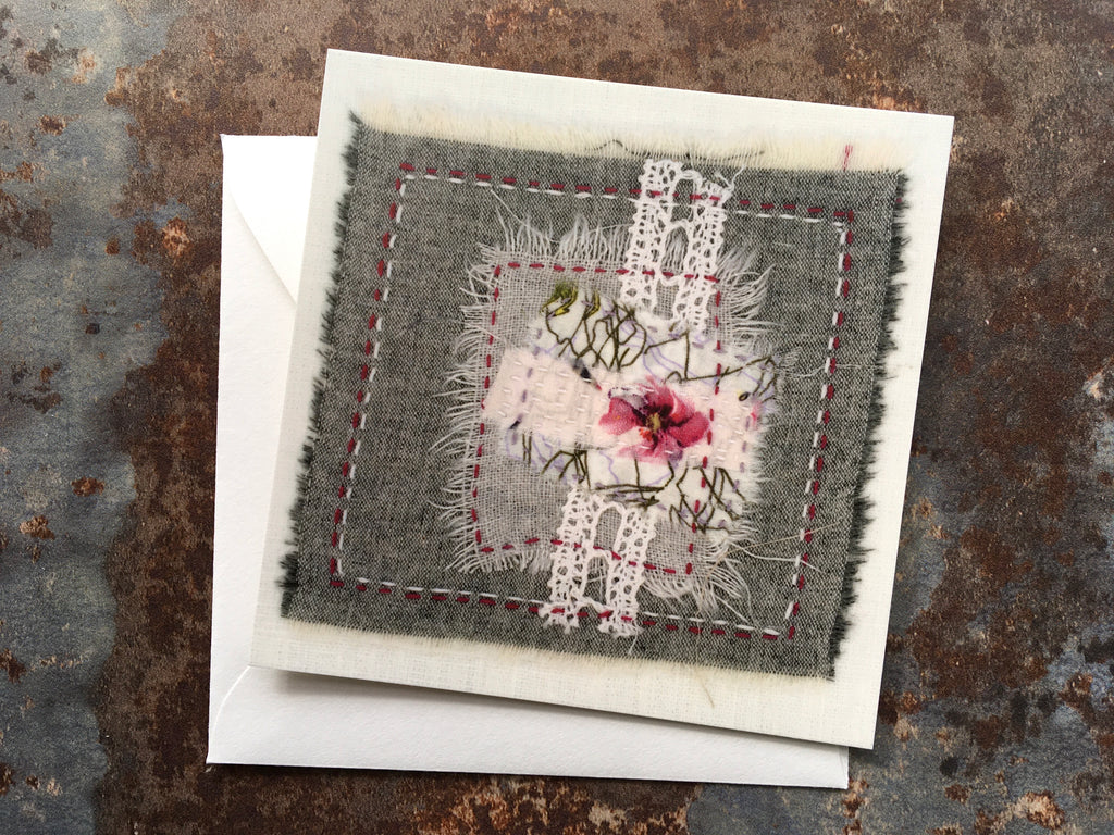 textile art greeting card