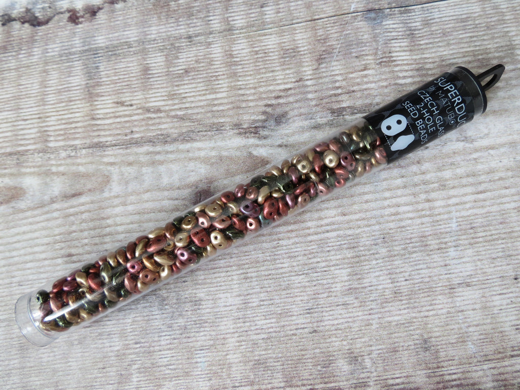 Superduo beads 'Vintage Copper Mix'