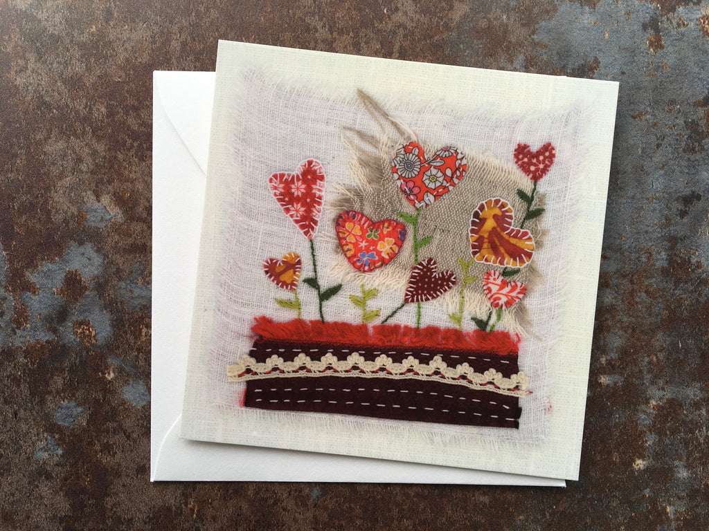 embroidery art postcard