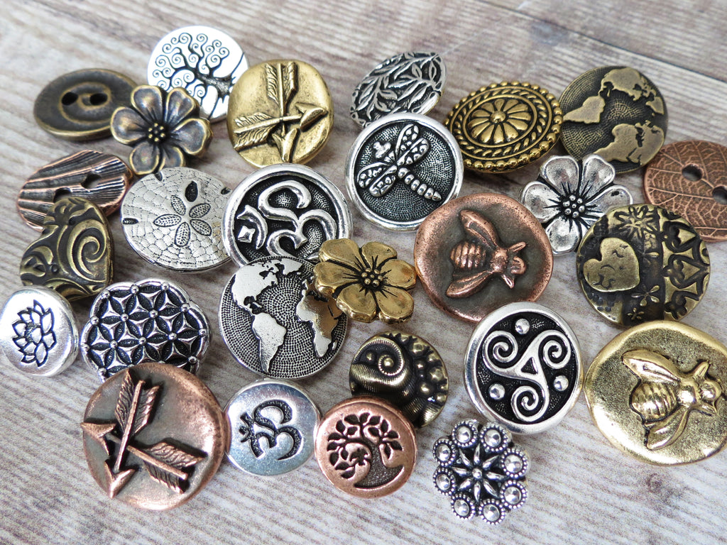 Buttons for leather wrap bracelet making