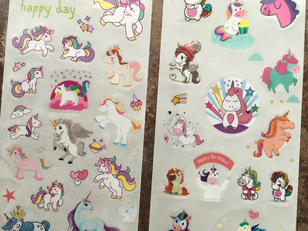 'Unicorns' stickers, set of 6x sheets