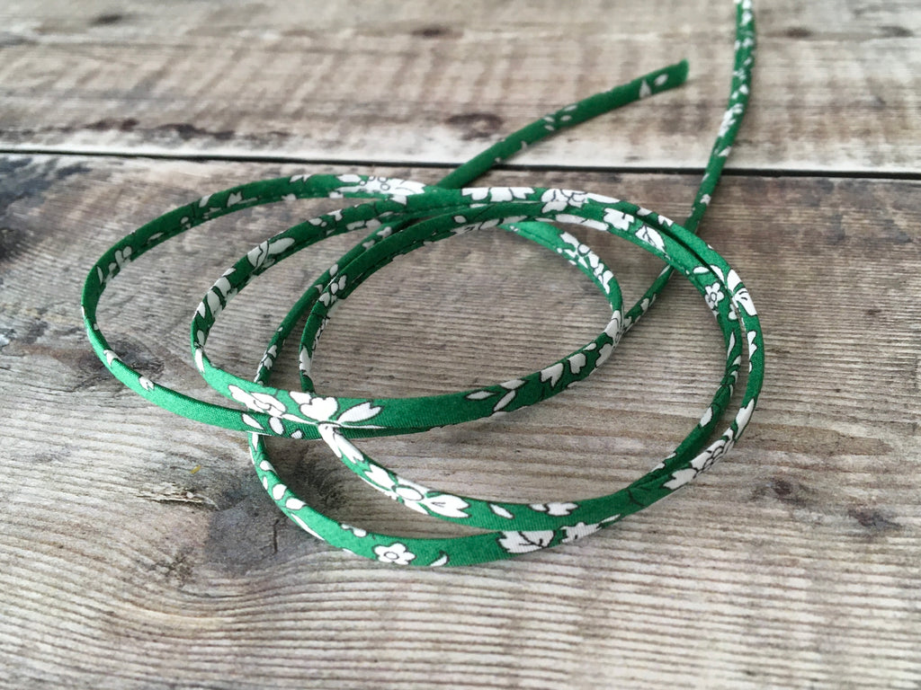 Liberty fabric Capel Q green spaghetti cord
