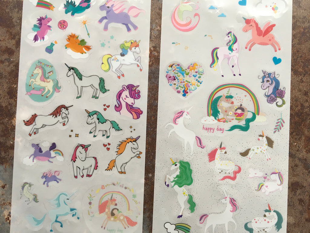 'Unicorns' stickers, set of 6x sheets