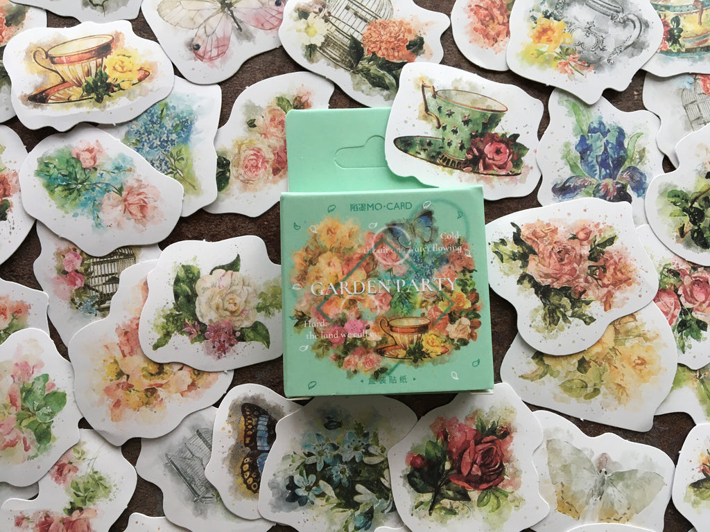 'Floral tea time' sticker box