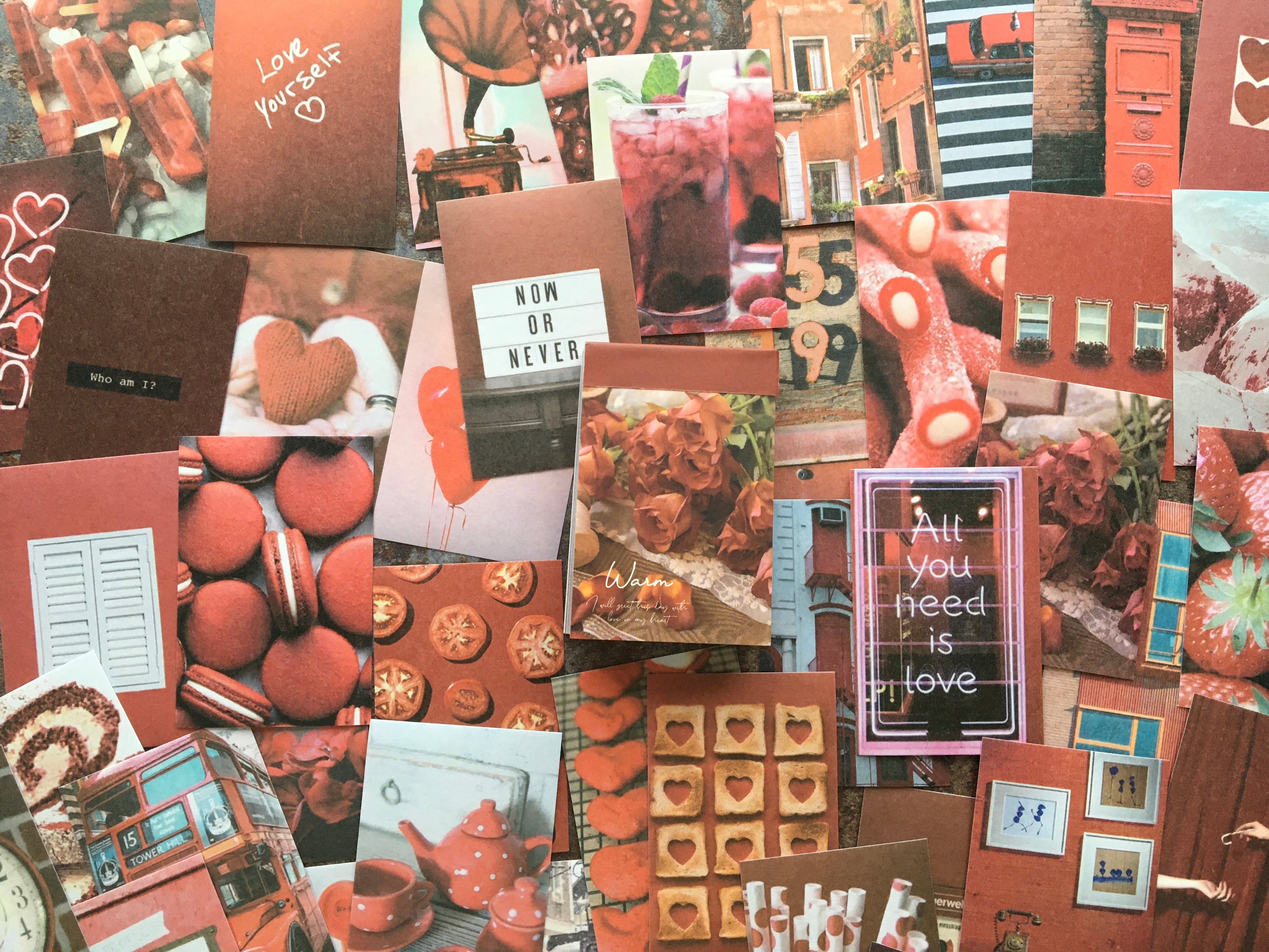 Sticker Boolets 50pcs sticker booklet in red aesthetic for modern journaling ...