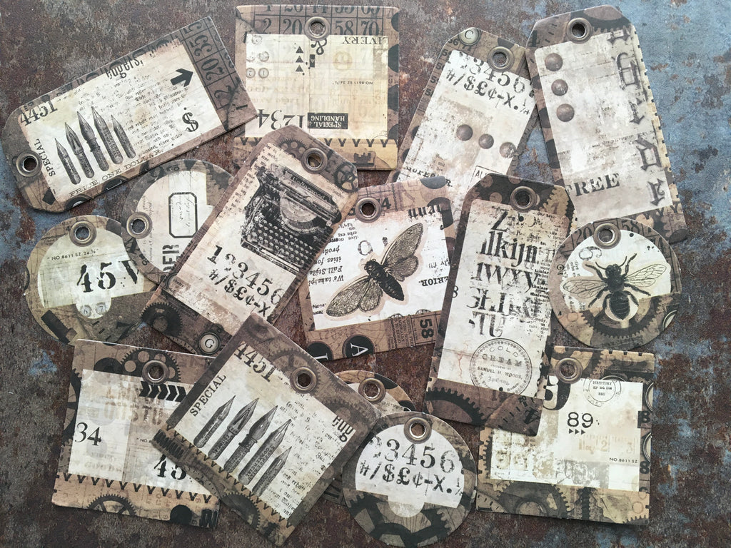 'Tag style vintage typography' sticker collection