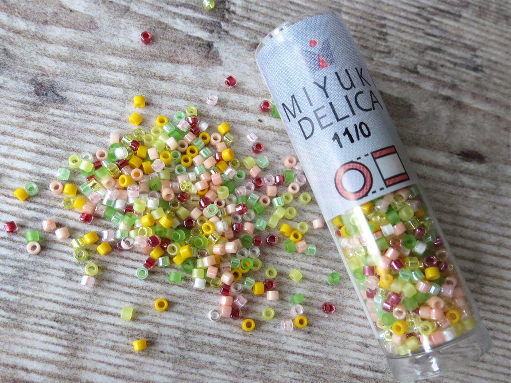Delica seed beads 'Pink Lemonade' Mix, size 11/0