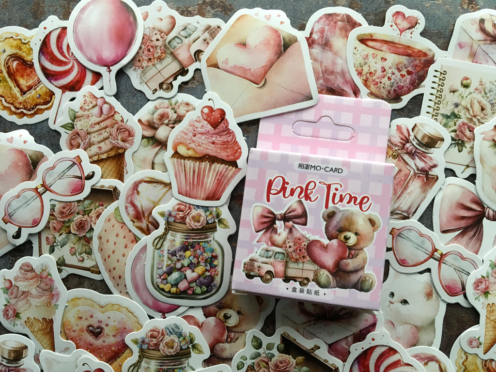 'Pink Time' sticker box