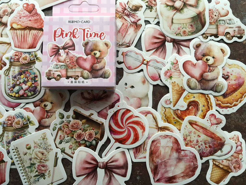 'Pink Time' sticker box