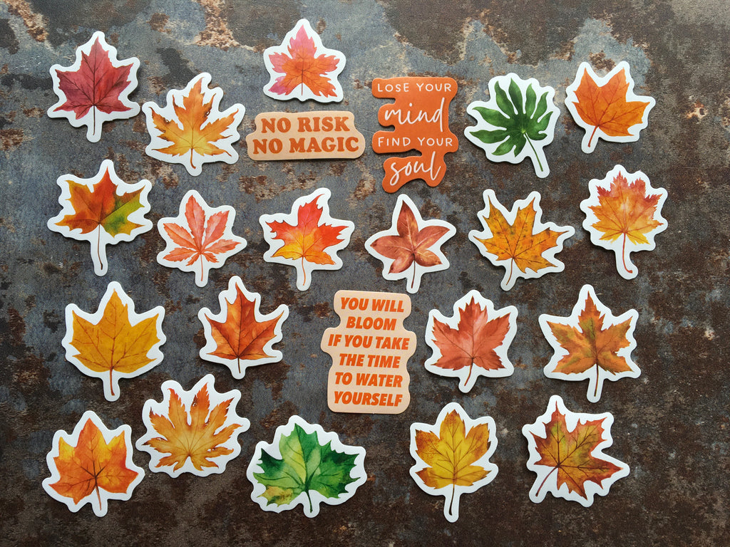 'Colourful Leaves' sticker box