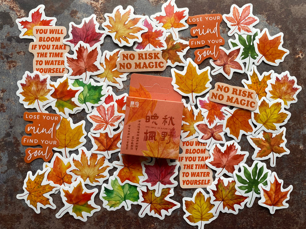 'Colourful Leaves' sticker box