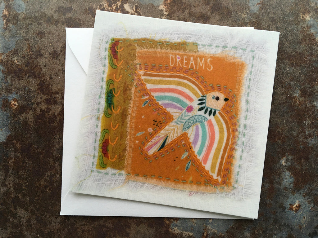 embroidery art postcard
