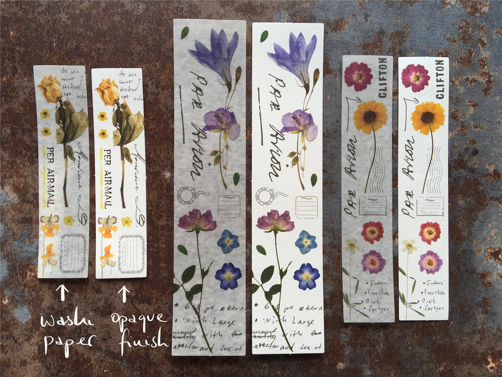 'Dried Flowers' collage style sticker strips