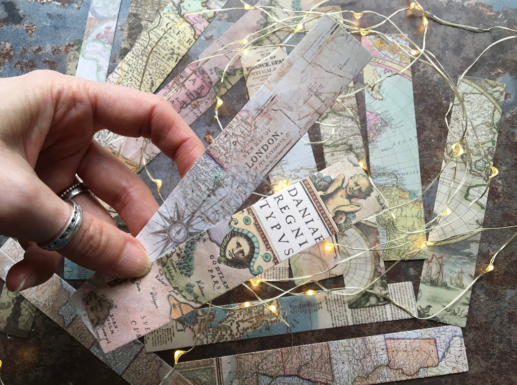 vintage maps stickers for journaling