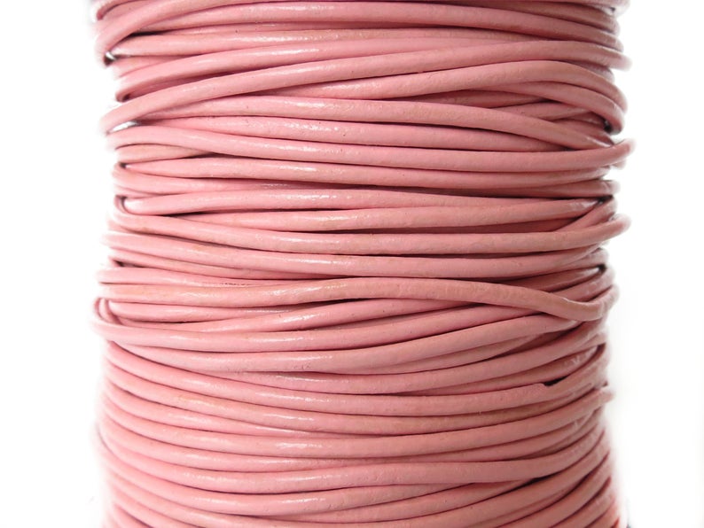 1.5mm light pink leather cord