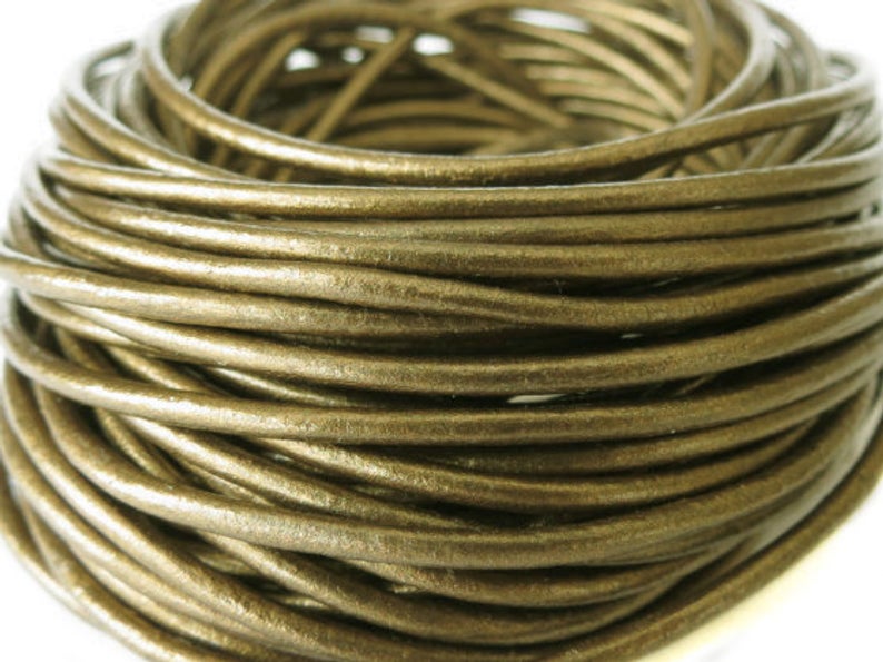1.5mm metallic tote green leather cord