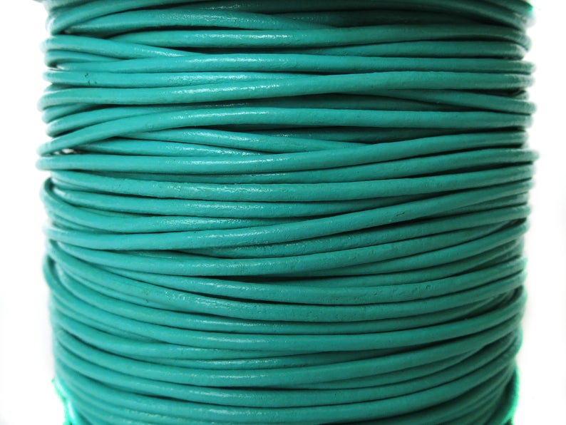 1.5mm turquoise leather cord for making wrap bracelets