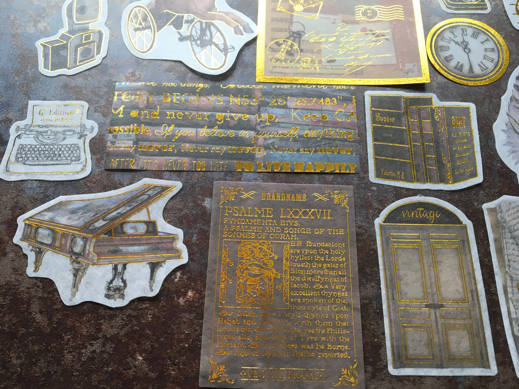 'Victorian Nostalgia' gold foil sticker collection