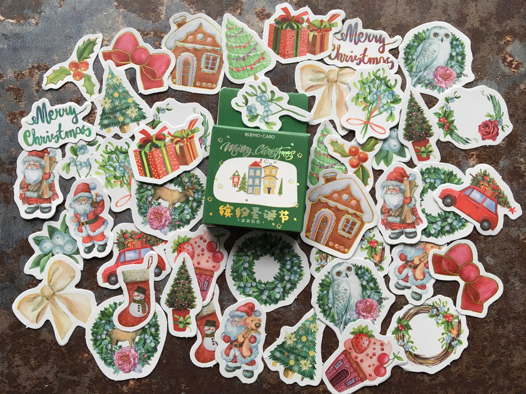 'Christmas Wreaths' sticker box