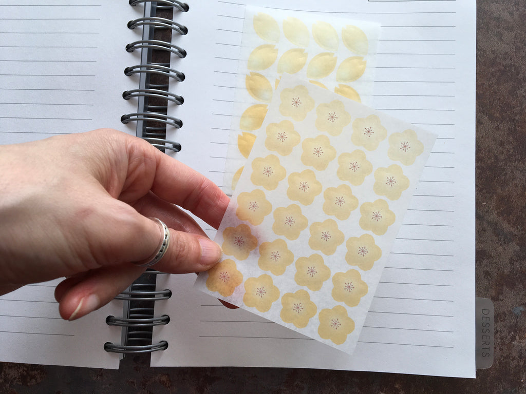 'Yellow blossom' set of 2x sticker sheets