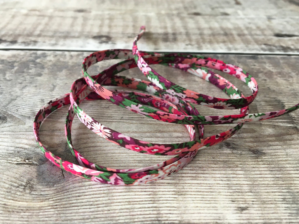Liberty fabric Thorpe Hill Rosy Pink spaghetti cord