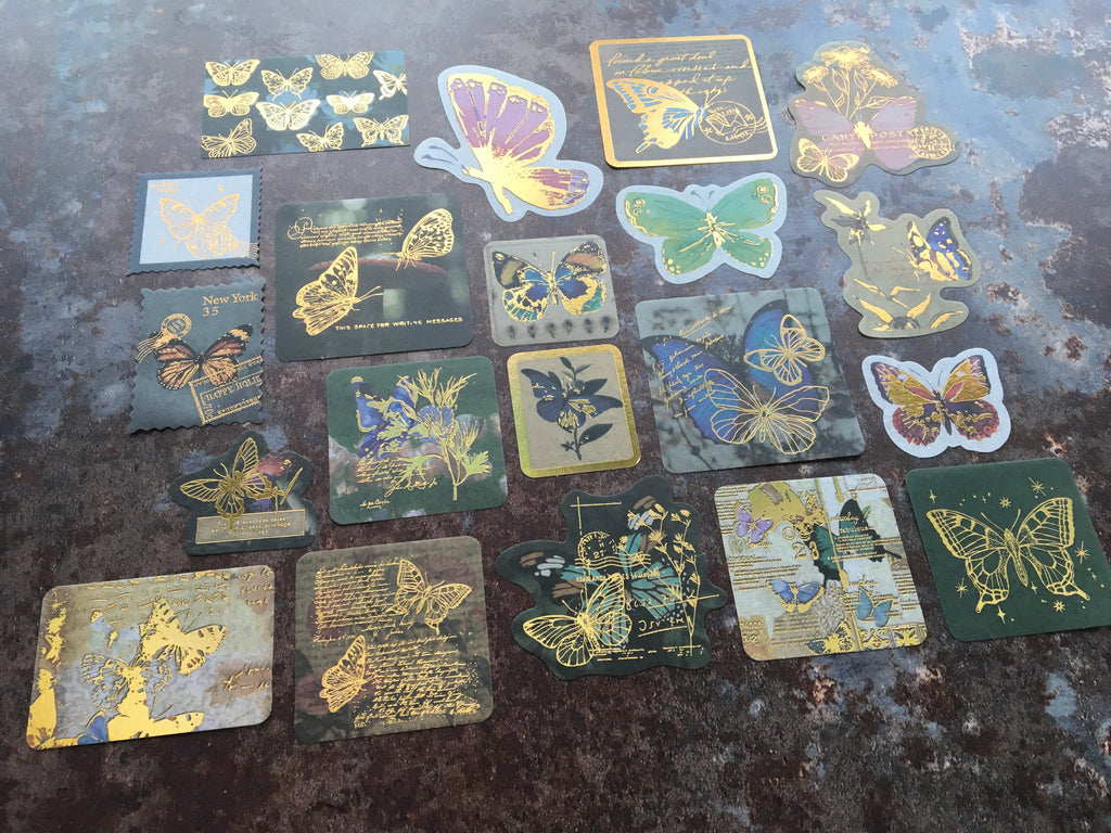 'Beautiful Butterflies'  gold foil sticker set