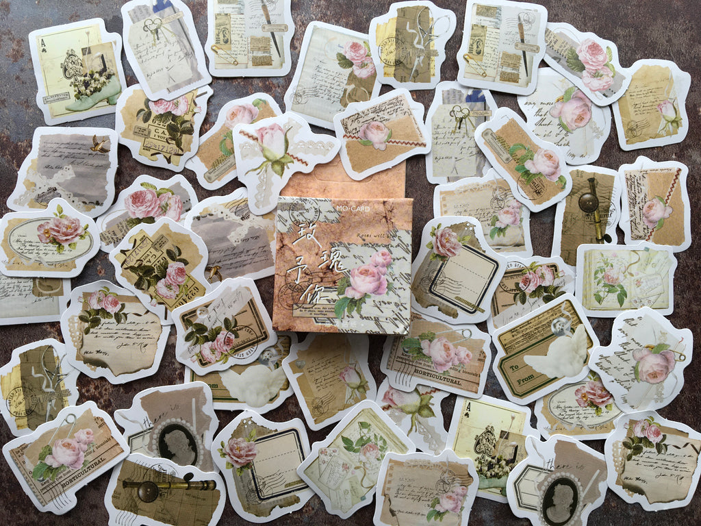 vintage roses sticker set for journaling