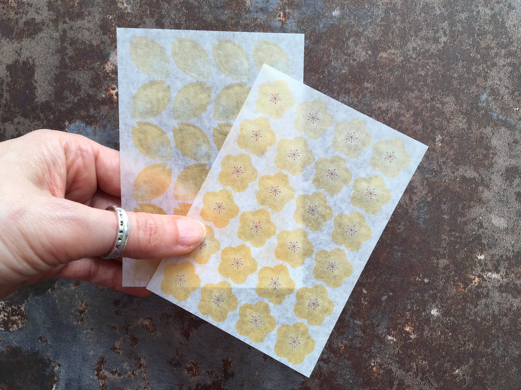 'Yellow blossom' set of 2x sticker sheets