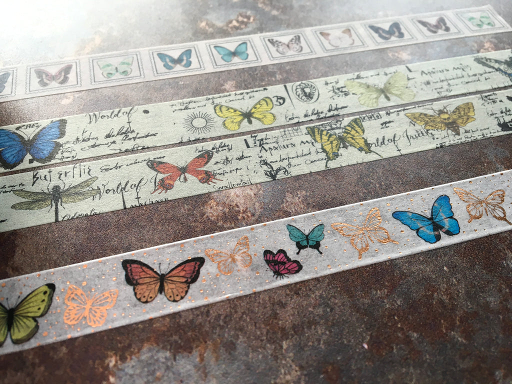 Butterfly themed washi tape collection