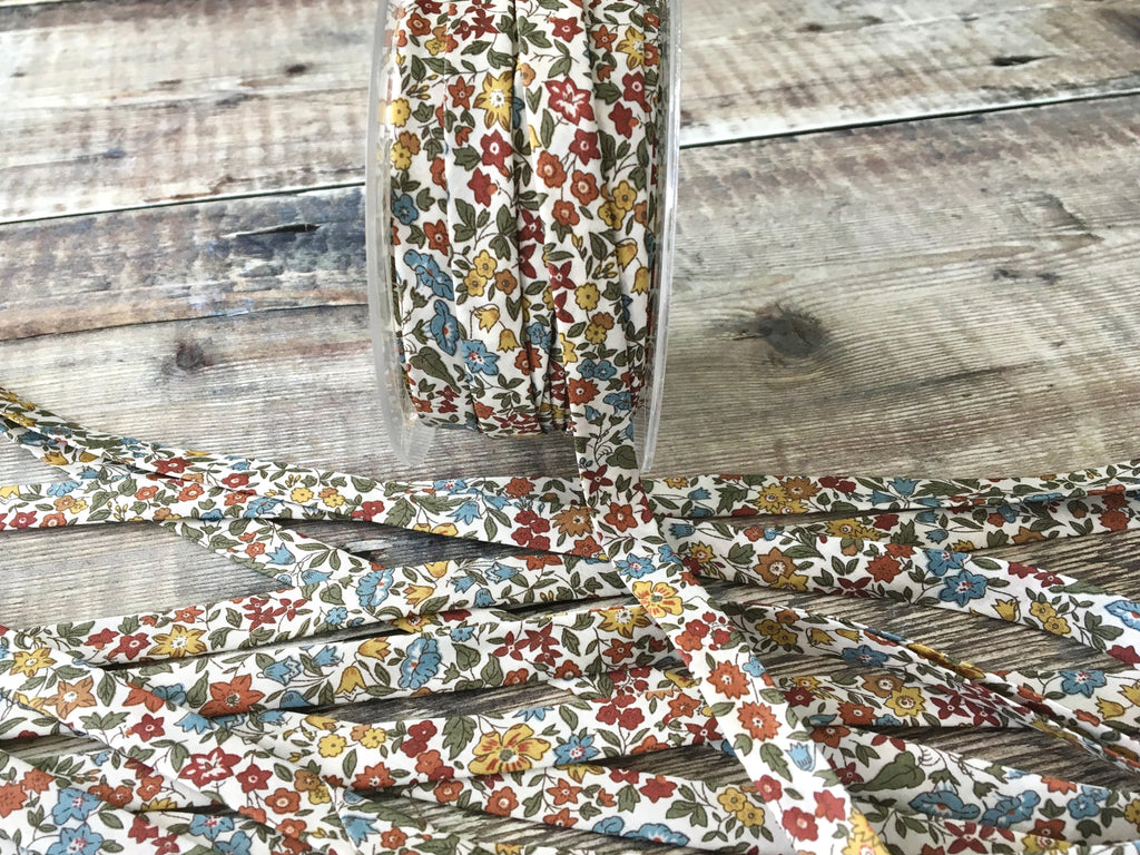 Liberty fabric Ava Autumn bias binding, 10mm wide