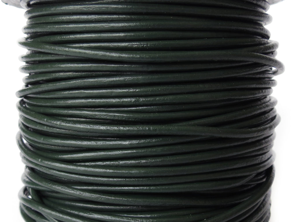 2mm dark green leather cord