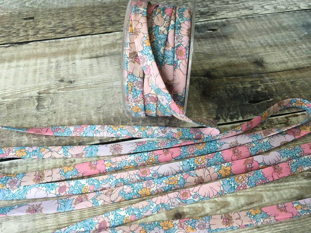 Liberty fabric Meadow Song A bias, 10mm wide