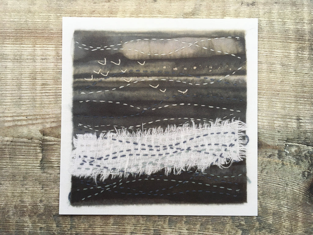 'A Gathering Storm' Embroidery Art Postcard / Print
