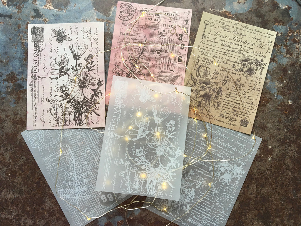 'Botanical' background papers, regular & translucent vellum