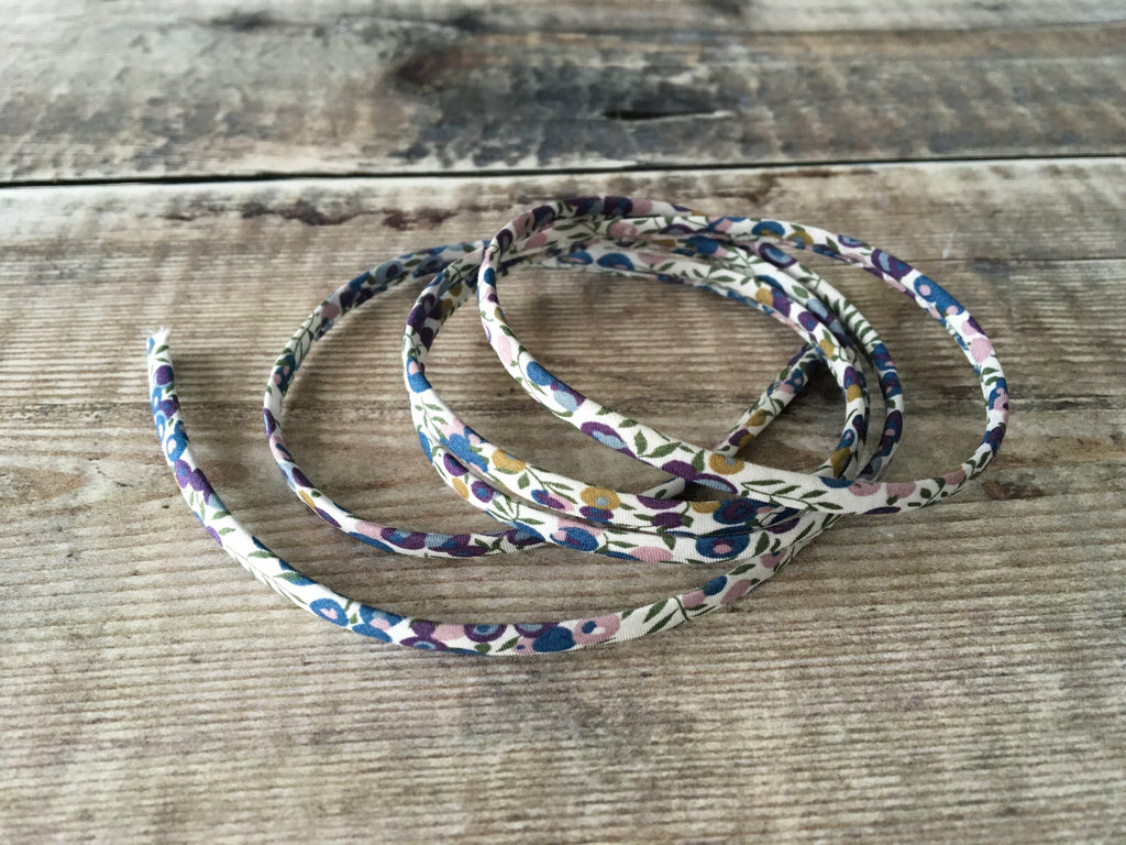 Liberty fabric Wiltshire Bud Blueberries spaghetti cord