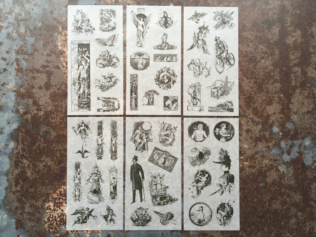 'Victorian style' stickers (6x sheets)
