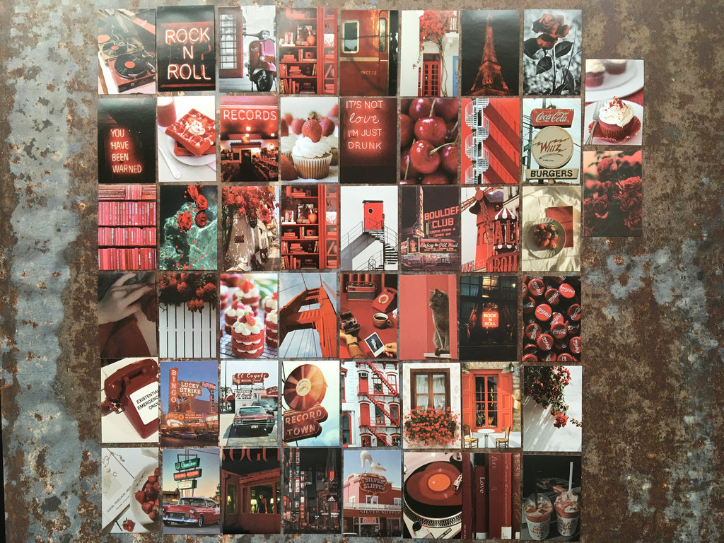 red sticker collection for scrapbooking