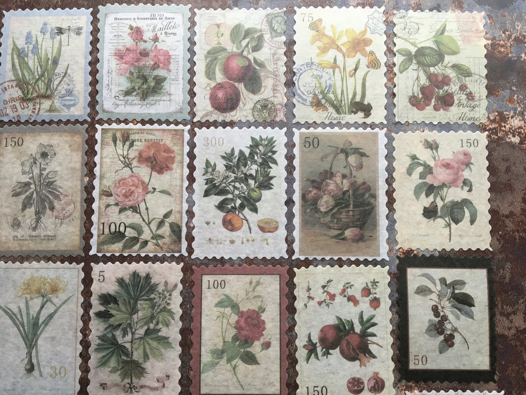 vintage floral stickers