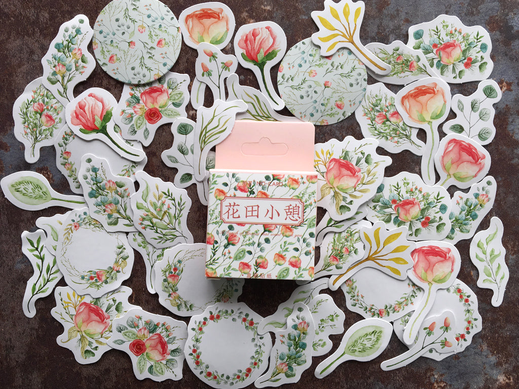 floral stickers for journal and scrapbook decoration