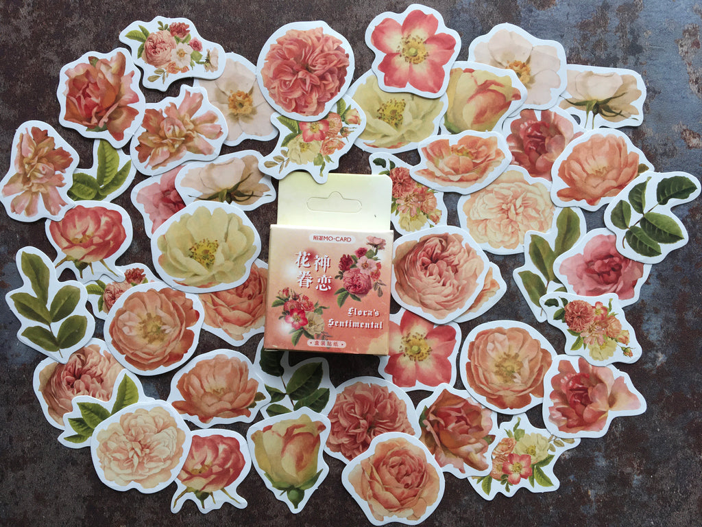 roses stickers for paper crafts