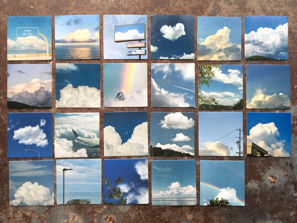 'The vast clear sky' cloud themed sticker box