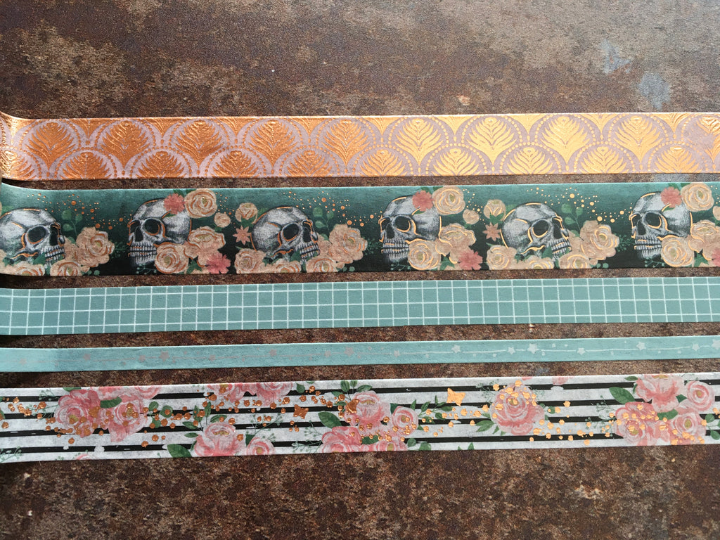 Washi Tape - teal & rose gold collection
