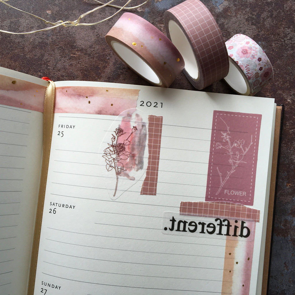 dusty rose journal decoration