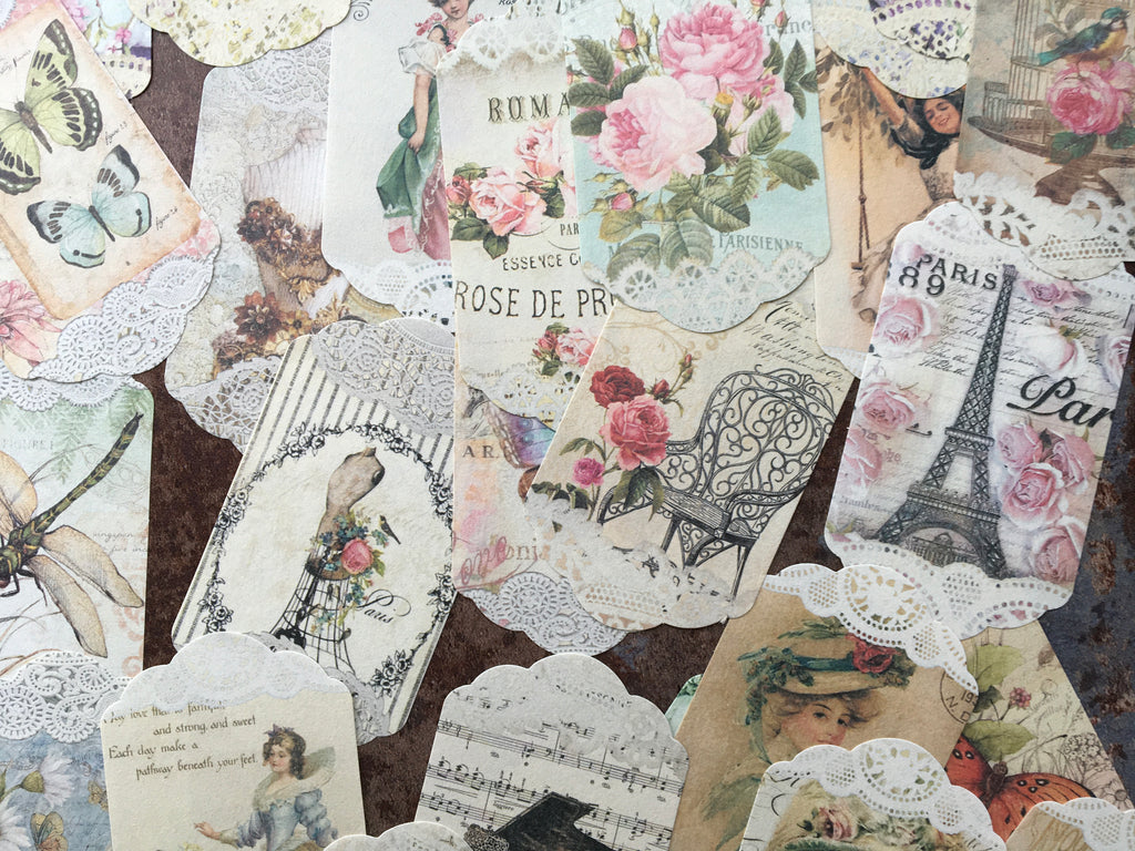 'Vintage romantic Paris' themed paper ephemera