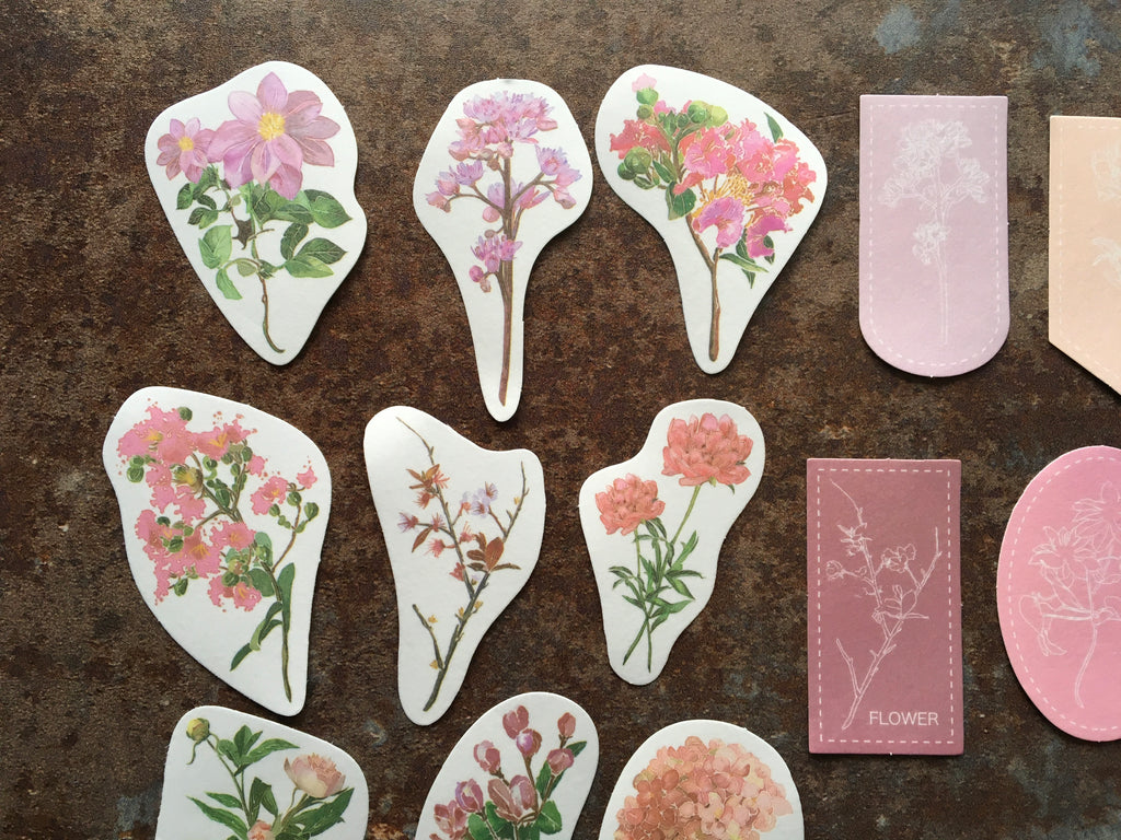 watercolour style floral stickers