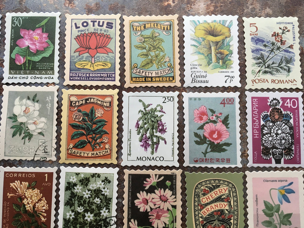 'Floral' faux stamp sticker collection