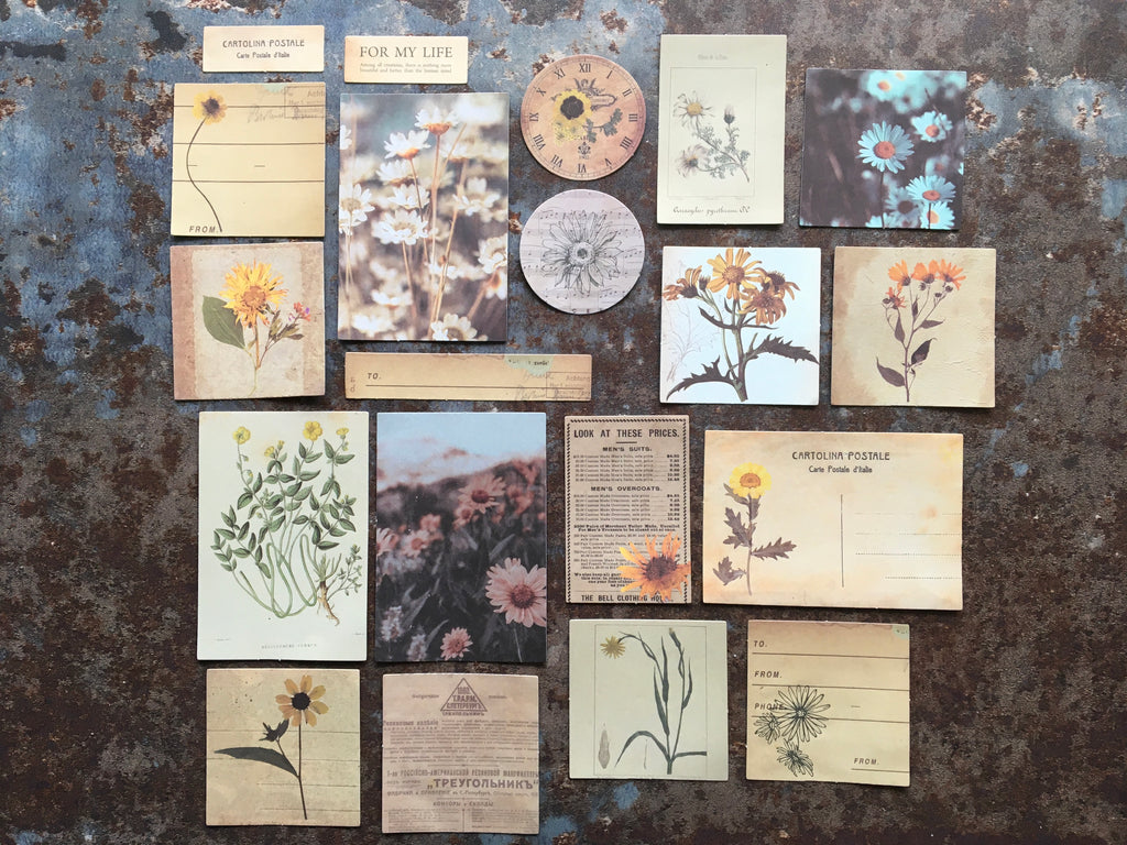 vintage floral stickers