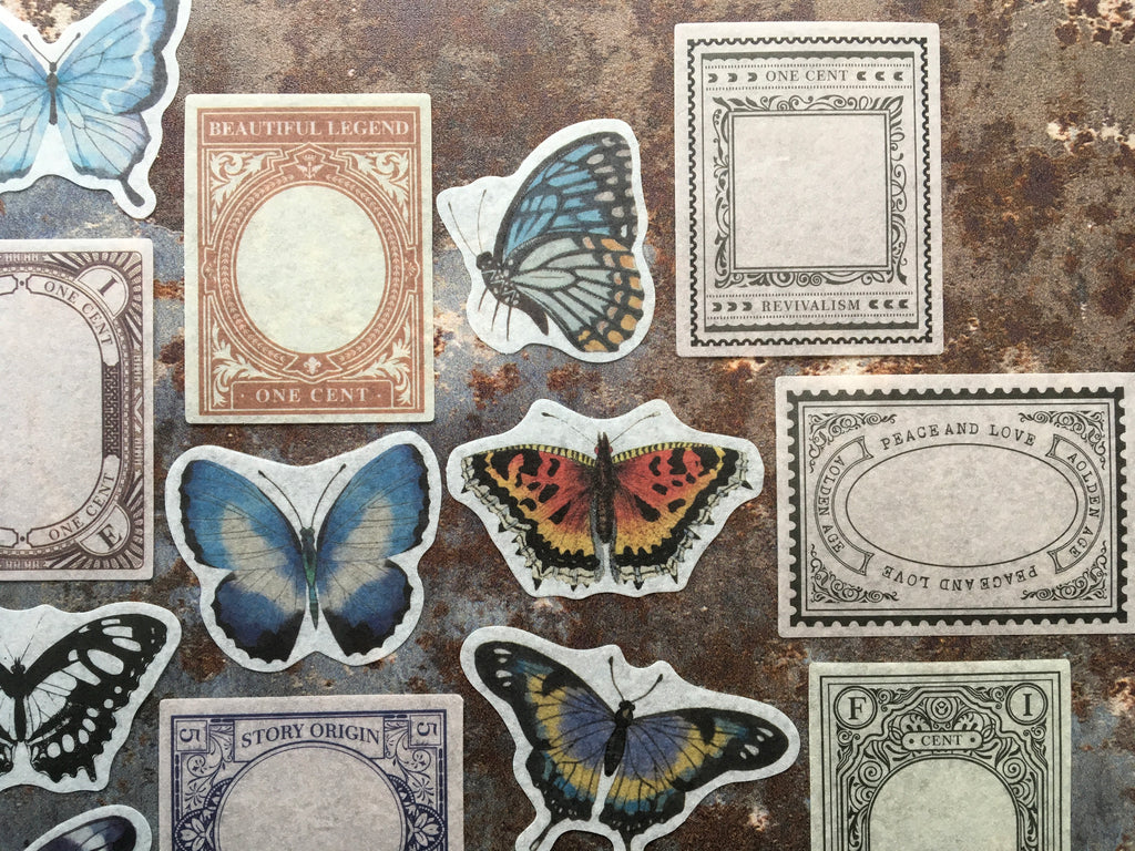 'Butterflies & decorative frames' sticker collection