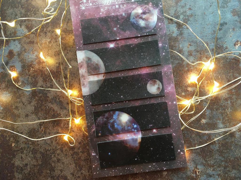 'Stargazer purple universe' vellum paper tabs