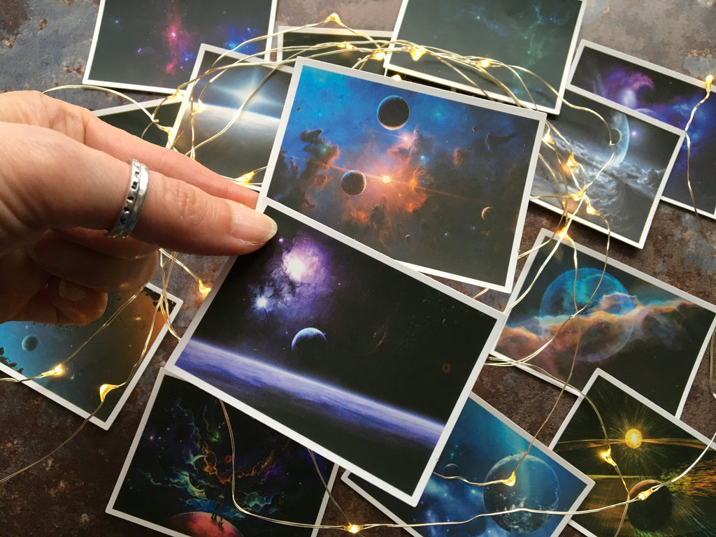 Galaxy themed journal stickers